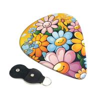 Paquete de 6 púas de guitarra de 3 grosores diferentes, diseño de dibujos animados, lindas flores, con bolsa organizadora, púas de guitarra eléctrica, púas para guitarras acústicas, púas de bajo (0.46