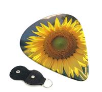 Paquete de 6 púas de guitarra de 3 grosores diferentes. Las más hermosas púas de girasol para guitarra con bolsa organizadora de almacenamiento para guitarras acústicas y bajos