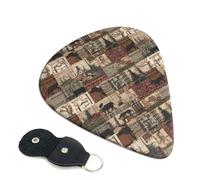Paquete de 6 púas de guitarra de 3 grosores rústicos de oso alce con bolsa organizadora de almacenamiento para guitarras acústicas, púas de bajo (0.46 mm, 0.71 mm, 0.96 mm)