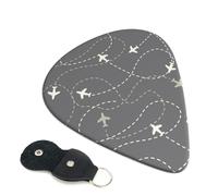 Paquete de 6 púas de guitarra de avión Rutas alrededor del mundo, 0,46, 0,71, 0,93 mm, incluye púas de guitarra fina, media y pesada, púas de guitarra eléctrica para guitarra acústica, bajo, ukelele