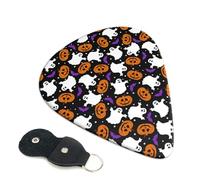 Paquete de 6 púas de guitarra de calabazas fantasmas de Halloween, 0.46, 0.71 y 0.93 mm, incluye púas de guitarra fina, media y pesada, púas de guitarra eléctrica para guitarra acústica, bajo, ukelele