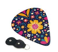 Paquete de 6 púas de guitarra floral del Cinco de Mayo, 0,46, 0,71 y 0,93 mm, incluye púas de guitarra fina, media y pesada, púas de guitarra eléctrica para guitarra acústica, bajo, ukelele