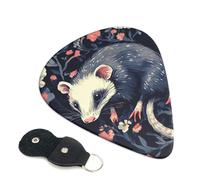 Paquete de 6 púas de guitarra personalizadas con caja de almacenamiento organizadora, patrón de zarigüeya, púas de guitarra eléctrica y acústica, púas para bajo (0.46 mm, 0.71 mm, 0.96 mm)