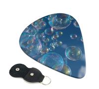 Paquete de 6 púas para guitarra, 3 burbujas de diferentes grosores, azul cielo, púas de guitarra con bolsa organizadora, púas de guitarra eléctrica, púas para guitarra acústica, púas de bajo (0.46 mm