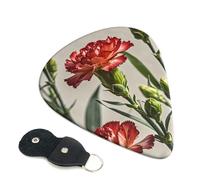 Paquete de 6 púas para guitarra, 3 claveles de diferentes grosores de colores rojos, púas de guitarra con bolsa organizadora de almacenamiento, púas de guitarra eléctrica, púas para guitarras