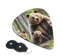 Paquete de 6 púas para guitarra, 3 grosores diferentes, madre/oso, cachorros, con bolsa organizadora, púas, púas de guitarra eléctrica, púas para guitarras acústicas, púas de bajo (0.46 mm, 0.71 mm