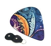Paquete de 6 púas para guitarra, 3 patrones aborígenes de diferentes grosores, púas de guitarra con bolsa organizadora, púas de guitarra eléctrica, púas para guitarra acústica, púas de bajo (0.46 mm