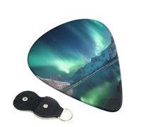 Paquete de 6 púas para guitarra, 3 púas de guitarra Aurora Borealis de diferentes grosores con bolsa organizadora de almacenamiento, púas de guitarra eléctrica, púas para guitarra acústica, púas de