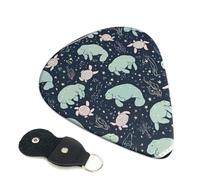 Paquete de 6 púas para guitarra, 3 púas de guitarra de animales de manatí de diferentes grosores, con bolsa organizadora, púas de guitarra eléctrica, púas para guitarras acústicas, púas de bajo (0.46