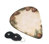 Paquete de 6 púas para guitarra, 3 púas de guitarra de diferentes grosores con borde de cono de pino con bolsa organizadora, púas de guitarra eléctrica, púas para guitarras acústicas, púas de bajo