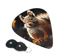 Paquete de 6 púas para guitarra, 3 púas de guitarra de diferentes grosores de ardilla en el bosque con bolsa organizadora de almacenamiento, púas de guitarra eléctrica, púas para guitarra acústica
