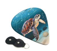 Paquete de 6 púas para guitarra, 3 púas de guitarra de natación de tortuga marina de diferentes grosores con bolsa organizadora de almacenamiento, púas de guitarra eléctrica, púas para guitarras
