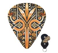 Paquete de 6 púas para guitarra acústica con bolsa organizadora, 3 grosores diferentes y patrón peculiar.