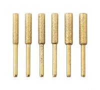 Paquete de 6 puntas de afilador de motosierra cilíndricas revestidas/para amoladora eléctrica/vástago de 3 mm, piedras de molienda/para metal, madera, jade/oro y plata 4,0/4,8/5,5 mm