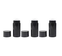 Paquete de 6 recipientes de desodorante vacíos negros de 15 ml de forma redonda de relleno inferior de palillo de desodorante, contenedor de desodorante Twist Up Stick Tube Bálsamo labial y bricolaje