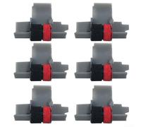 Paquete de 6 rodillos de tinta para calculadora, IR-40T, color negro y rojo, IR40T, compatibles con Casio FR520 y más