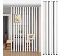 Paquete de 6 separadores de habitación de madera, pantallas de privacidad para suelo a techo, listones decorativos de pared, sin necesidad de taladrar, elegante separador de espacio para el hogar y la
