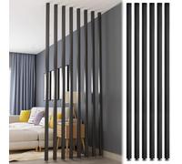 Paquete de 6 separadores de habitación de madera, pantallas de privacidad para suelo a techo, listones decorativos de pared, sin necesidad de taladrar, elegante separador de espacio para el hogar y la