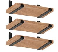Paquete de 6 soportes de estante de labios de 11.25 pulgadas de largo x 6 pulgadas de alto x 1.5 pulgadas de ancho en J, soporte de estante flotante de pared de hierro rústico industrial, soporte de