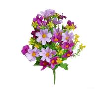 Paquete de 6 tallos de margaritas artificiales para bodas, marcadores de pasillo, decoración de sillas y banquetes, estilo floral (morado)