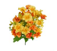 Paquete de 6 tallos de margaritas artificiales para bodas, marcadores de pasillo, decoración de sillas y banquetes, estilo floral (naranja)