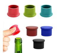 Paquete de 6 tapas de silicona para botellas de vino, tapas de sellador de cerveza, 6 colores reutilizables, para vino, champán, cerveza, bebidas carbonatadas, sellando frescura