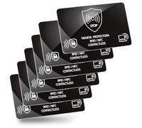 Paquete de 6 tarjetas de bloqueo RFID, tarjeta ultrafina para protección sin contacto, protector de tarjeta de crédito para soporte de tarjetas de crédito, bloqueo RFID, bloqueador NFC antirrobo para