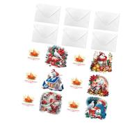 Paquete de 6 tarjetas de felicitación de Navidad acrílicas adhesivas, A | con sobres para mensajes