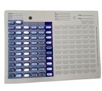 Paquete de 6 tarjetas desechables de 62 días y dos meses de sellado en frío, paquete de una pieza para píldoras, medicamentos y vitaminas