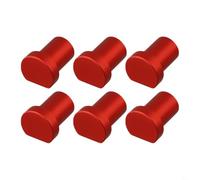 Paquete de 6 topes de banco de aleación de aluminio para carpintería, 19/20 mm de freno de banco de trabajo con agarre antideslizante, compatible con agujeros de perro de mesa de taller (20 mm, rojo)