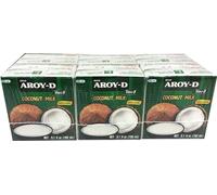 Paquete de 6 unidades de leche de coco AROY-D de 150 ml, leche de coco + un pequeño colgante de la suerte gratis