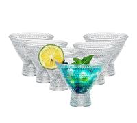 Paquete de 6 vasos de Martini sin tallo, 230 ml, vasos de cóctel vintage, vasos de cristal para margarita, cristalería para bar, Martini, Cosmopolitan, Manhattan, Gimlet, Pisco Sour, Brandy