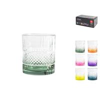 Paquete De 6 Vasos De Vidrio Brillante, Colores Asortidos, 34Cl