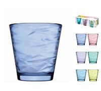Paquete De 6 Vasos De Vidrio De Colores Marca Pasabahce Origami 24,5 Cl