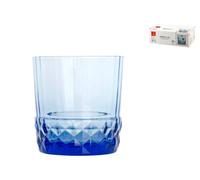 Paquete De 6 Vasos De Vidrio Modelo América ’20 Rocks En Azul De La