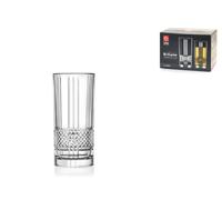 Paquete De 6 Vasos De Vidrio Transparente Brillante Hb, 37Cl