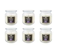 Paquete de 6 velas perfumadas en tarro mediano, cera vegetal 100%, vegana, duración hasta 80 horas - Aromaterapia - Verbena - Antiestrés - Made in Italy - Cereria Di Giorgio