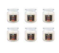 Paquete de 6 velas perfumadas en tarro mediano, cera vegetal 100%, vegana, duración hasta 80 horas - Aromaterapia - Ambra - Serenidad - Made in Italy - Cereria Di Giorgio