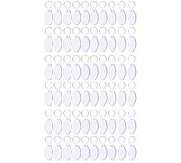 Paquete de 60 llaveros de madera en blanco para proyectos hechos a mano y de sublimación, anillos personalizables, accesorios y llaveros
