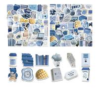 Paquete de 60 pegatinas Stück Ästhetische, pegatinas estéticas Y2K para Wasserflaschen, Trendige Blaue Sticker für Erwachsene Teens Mädchen, vinilo Wasserdichte Aufkleber für Laptop Gitarre Scrapbook