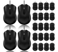 Paquete de 60 ratones con cable para computadora a granel con diseño ergonómico Plug and Play USB para estudiantes, profesores, compatibilidad con múltiples dispositivos para aula, hogar, oficina