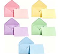Paquete de 60 tarjetas y sobres en blanco A6, 5 tarjetas y sobres surtidos de colores pastel para hacer tarjetas, invitaciones, tarjetas de felicitación de bricolaje (148 mm x 105 mm)