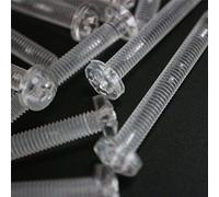 Paquete de 60 tornillos y tuercas de cabeza cilíndrica con ranura en cruz, Arandelas, transparentes, de Plástico Acrílico. M4 x 40mm