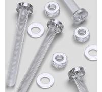 Paquete de 60 tornillos y tuercas de cabeza cilíndrica con ranura en cruz, Arandelas, transparentes, de Plástico Acrílico. M6 x 60mm