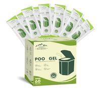 Paquete de 60 unidades de gel para inodoro portátil, polvo de inodoro portátil, polvo de orina para acampar al aire libre, senderismo