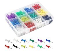 Paquete de 600 chinchetas de corcho multicolor, 12 colores, 50 unidades por color, pines de tablón de anuncios con caja de almacenamiento, para tablón de anuncios, marcado, fotos de fiesta, decoración