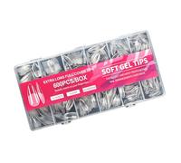 Paquete de 600 uñas artificiales con acabado mate, fáciles de aplicar, cuadradas, cortas, semibrillantes, textura mate, a presión