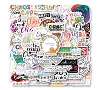 Paquete de 65 calcomanías de coordinador del caos, calcomanías estéticas de vinilo impermeables para botella de agua, laptop, teléfono, monopatín, álbumes de recortes, regalos de parachoques para