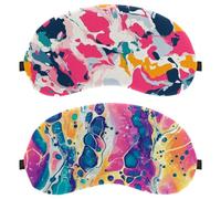 Paquete de 7 antifaz para dormir, textura de mármol colorido que bloquea completamente la luz para dormir de lado, cero presión ocular con los ojos vendados, cubierta ajustable para sombra de ojos