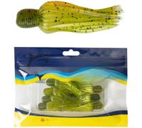 Paquete de 7 señuelos flotantes suaves de calamar de 6 cm para pulpo, cebo de imitación, tentáculos de flexibilidad para pesca en agua salada, aparejos de lubina, rojo (rojo vino)